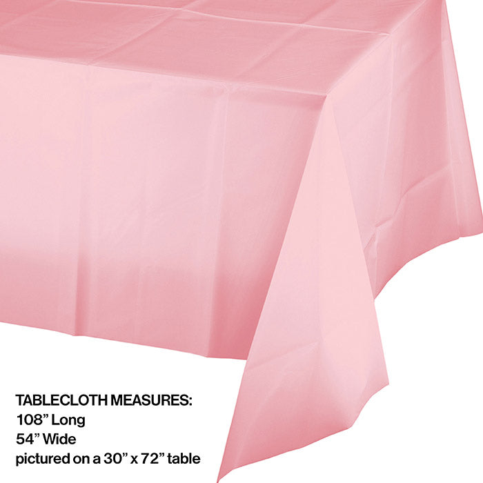 12ct Bulk Value Friendly Classic Pink Plastic Table Cover