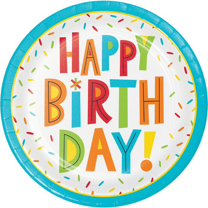 96 pc Bulk Birthday Fun Dessert Plates