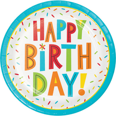 96 pc Bulk Birthday Fun Dessert Plates