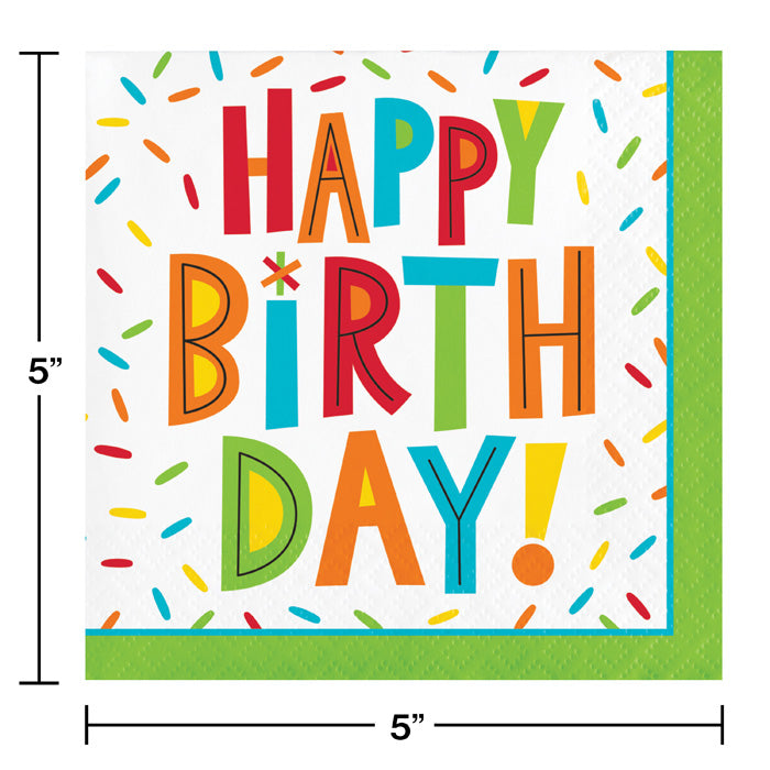 Birthday Fun Paper Beverage Napkins (Case of 192) by Creative Converting