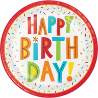 96 pc Bulk Birthday Fun Paper Dinner Plates