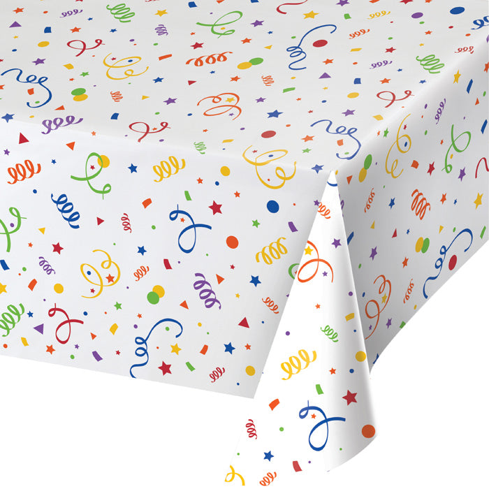 6 pc Bulk Confetti Plastic Table Covers