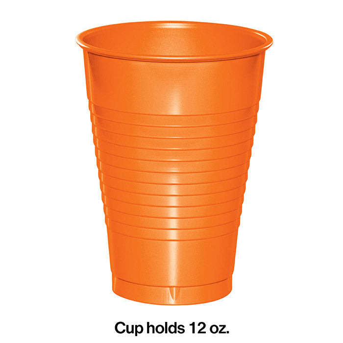 240ct Bulk Sunkissed Orange 12 oz Plastic Cups