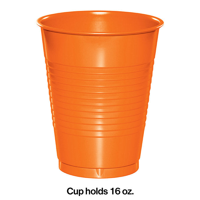 240ct Bulk Sunkissed Orange 16 oz Plastic Cups