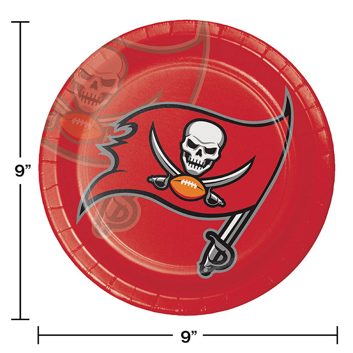 96/Case Bulk Tampa Bay Buccaneers Dinner Plates
