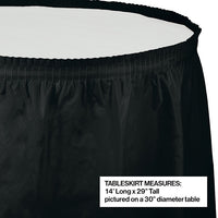 6ct Bulk Black Velvet Plastic Tableskirt