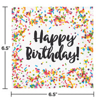 192ct Bulk Confetti Sprinkles Birthday Luncheon Napkins