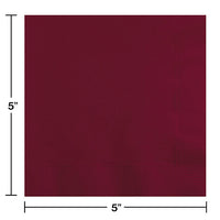 600ct Bulk Burgundy 2 ply Beverage Napkins