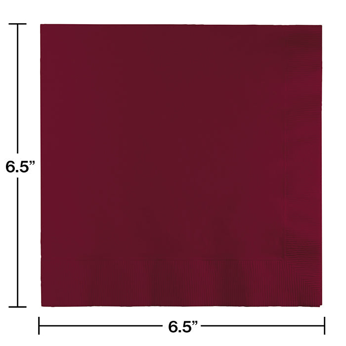 600ct Bulk Burgundy 2 Ply Luncheon Napkins