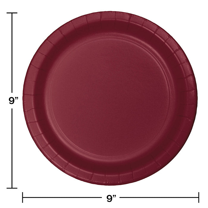 240ct Bulk Burgundy Sturdy Style Dinner Plates