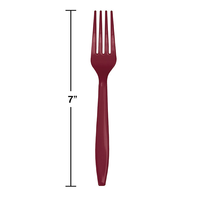 288ct Bulk Burgundy Plastic Forks