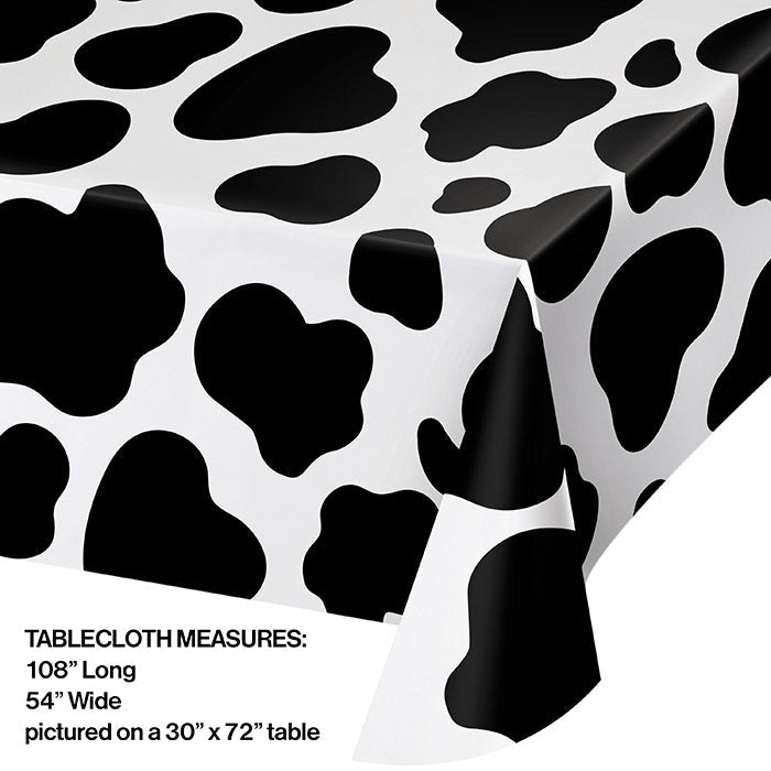 6ct Bulk Cow Print Plastic Table Covers