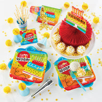 192ct Bulk Rainbow Cake Beverage Napkins