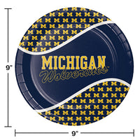 96ct Bulk University of Michigan Dinner Plate