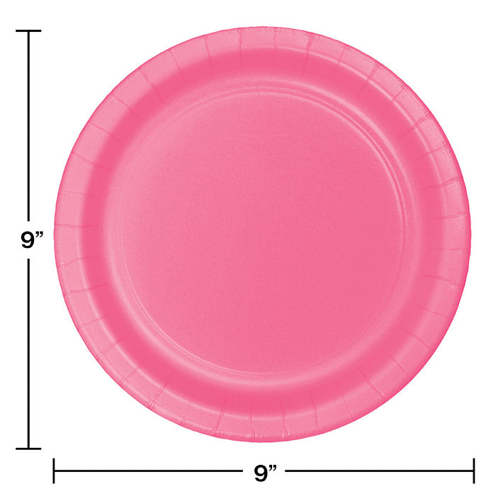 240ct Bulk Candy Pink Sturdy Style Dinner Plates