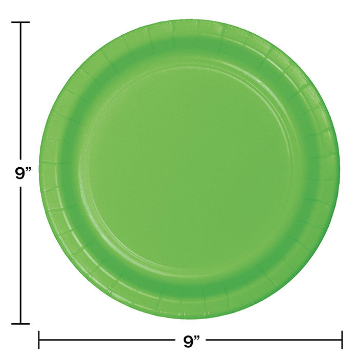 96ct Bulk Value Friendly Fresh Lime Green Dinner Plates