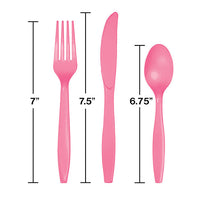 216ct Bulk Value Friendly Candy Pink Assorted Plastic Cutlery