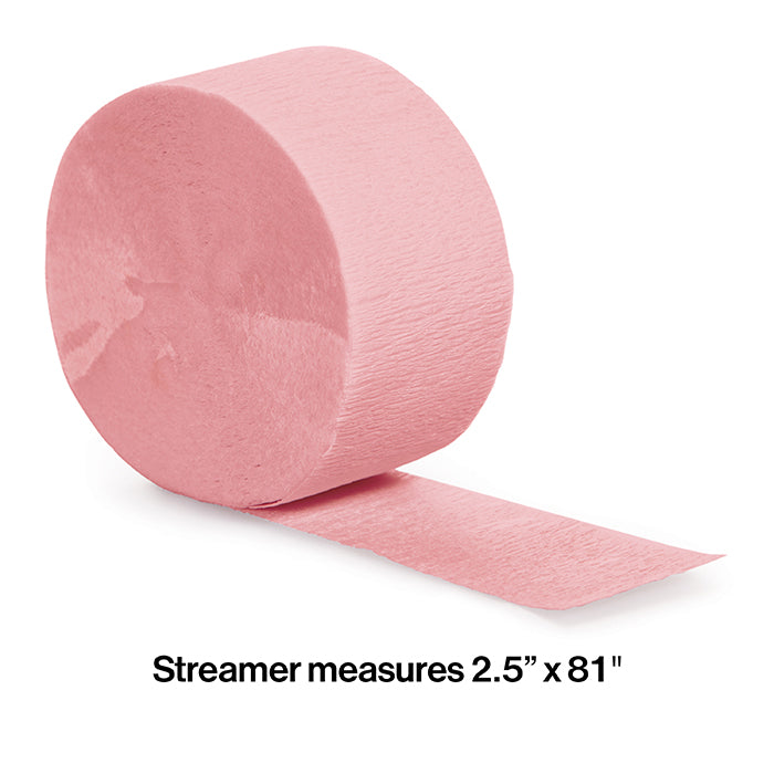 12 pc Bulk Classic Pink Crepe Streamer 81 ft
