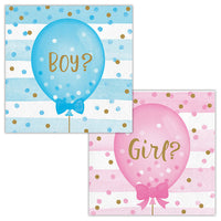 192 pc Bulk Gender Reveal Balloons Beverage Napkins