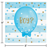 192ct Bulk Gender Reveal Balloons Beverage Napkins