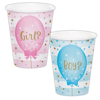 96 pc Bulk Gender Reveal Balloons 9 oz Cups