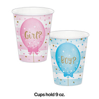96ct Bulk Gender Reveal Balloons 9 oz Cups