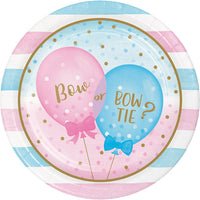 96 pc Bulk Gender Reveal Balloons Dinner Plates