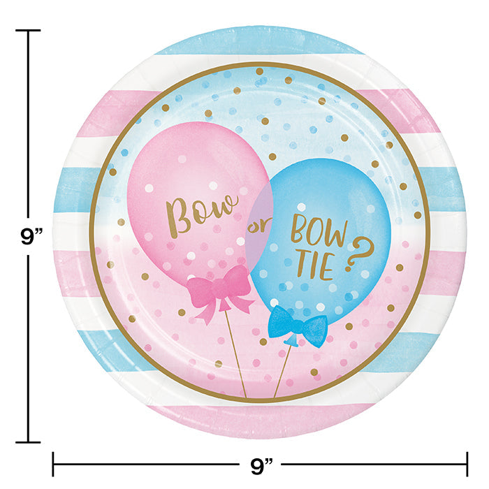 96ct Bulk Gender Reveal Balloons Dinner Plates