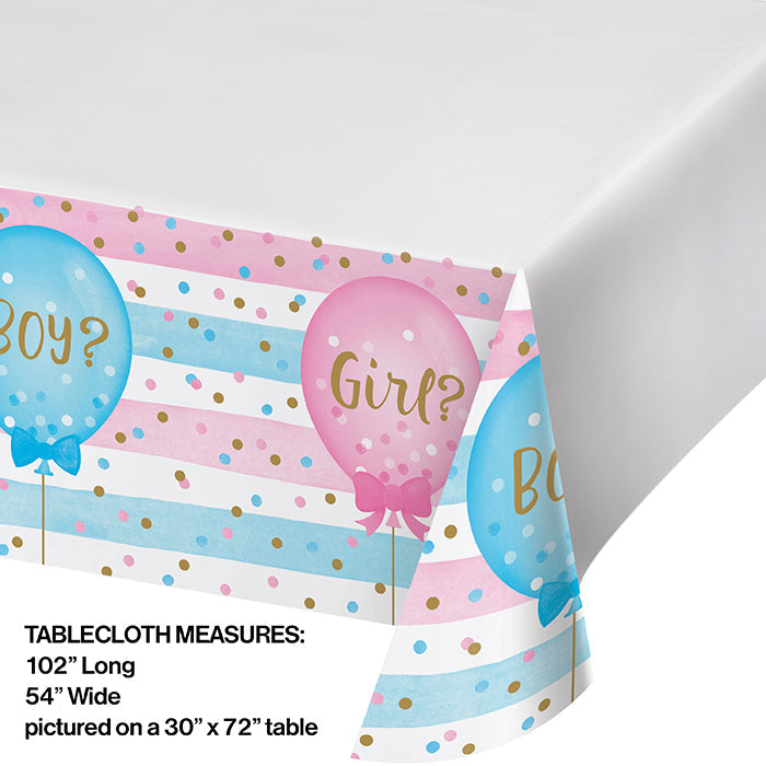 6ct Bulk Gender Reveal Balloons Plastic Table Covers