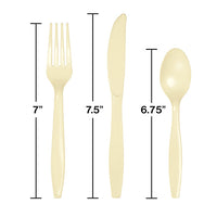 288 pc Bulk Ivory Assorted Plastic Cutlery