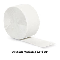 12ct Bulk White Crepe Streamer