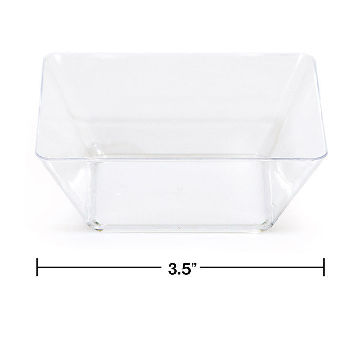 96ct Bulk Clear TrendWare Small Square Bowl