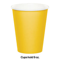 96 pc Bulk School Bus Yellow Value Friendly 9 oz Hot & Cold Cups