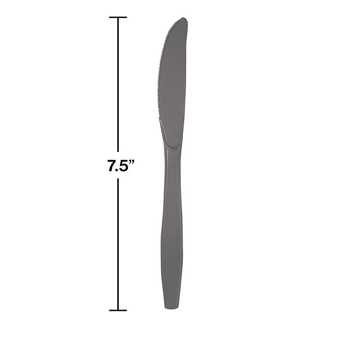288ct Bulk Glamour Gray Plastic Knives