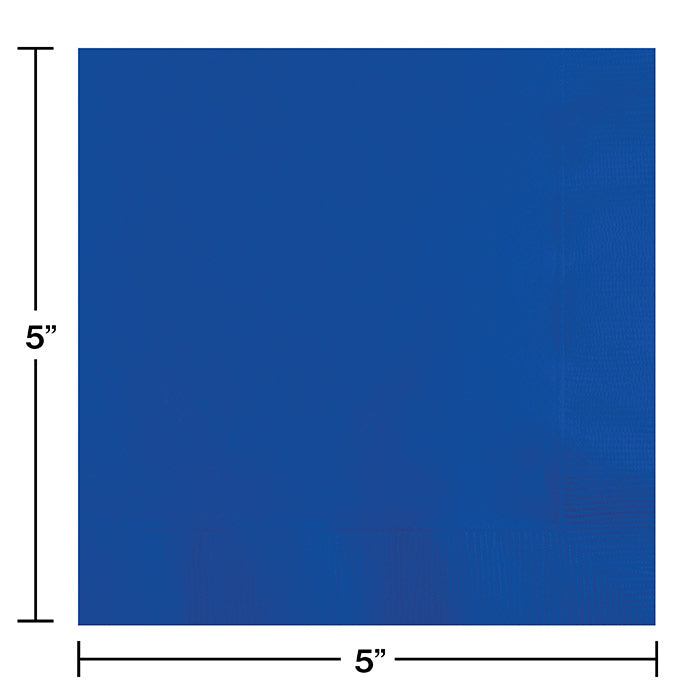 600ct Bulk Cobalt Blue 2 ply Beverage Napkins