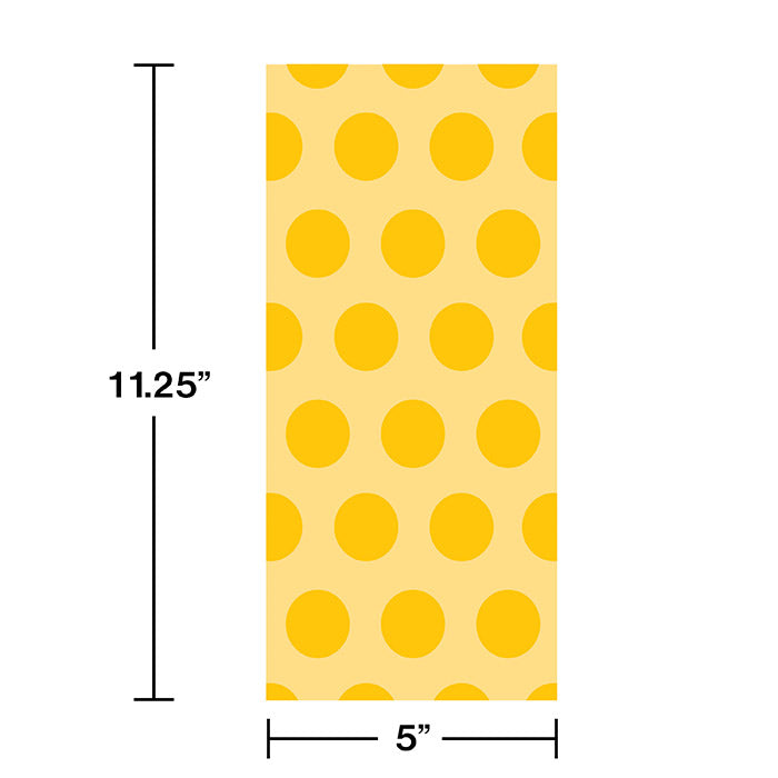 240ct Bulk School Bus Yellow Polka Dot Favor Bags