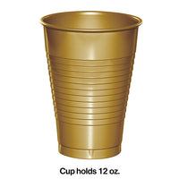 240ct Bulk Glittering Gold 12 oz Plastic Cups