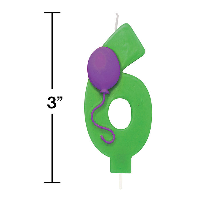 6ct Bulk #6 Balloon Candles