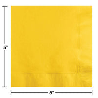 500ct Bulk School Bus Yellow Beverage Napkins 3 ply