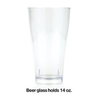24ct Bulk 14 oz Plastic Pilsner Glasses
