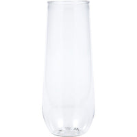 24 pc Bulk Clear 9 oz Plastic Stemless Champagne Flutes