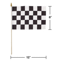 12ct Bulk Black and White Check Cloth Racing Flag