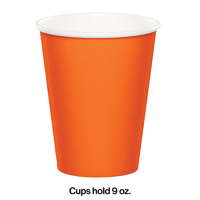 240ct Bulk Sunkissed Orange 9 oz Hot & Cold Cups