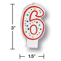 6ct Bulk Polka Dot #6 Candles