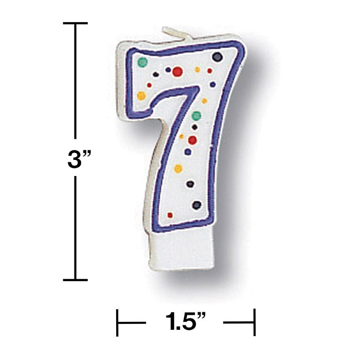 6ct Bulk Polka Dot #7 Candles