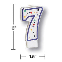 6ct Bulk Polka Dot #7 Candles