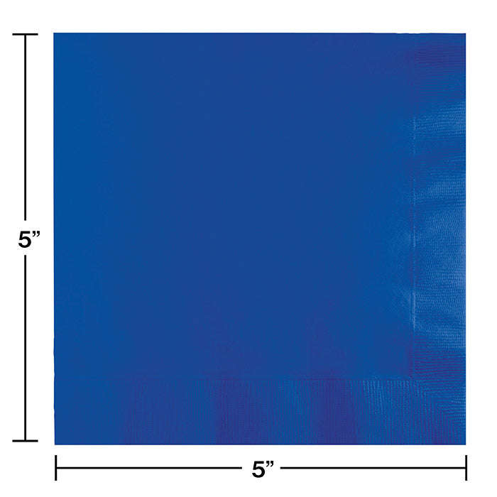 1200ct Bulk Cobalt Blue 2 Ply Beverage Napkins