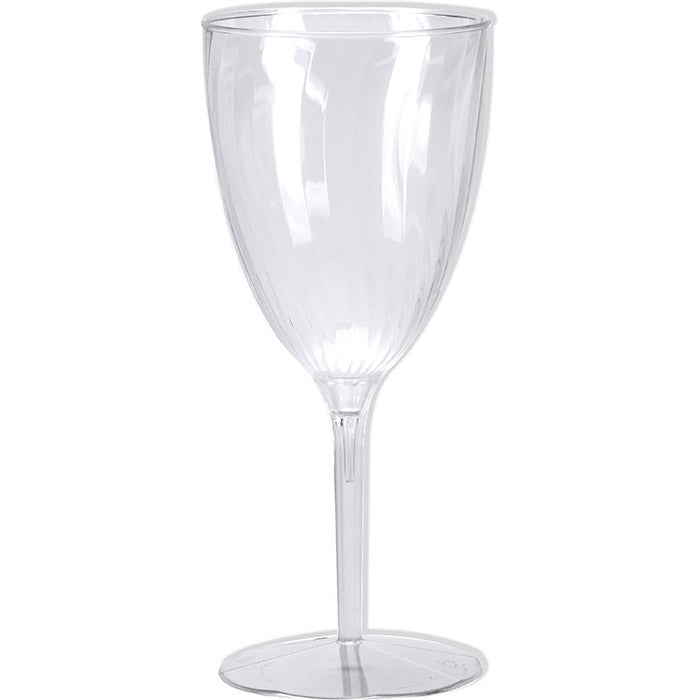 96 pc Bulk Clear 8 oz Plastic Wine Glasses