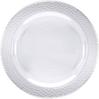 120 pc Bulk Clear Pebble Plastic Dinner Plates