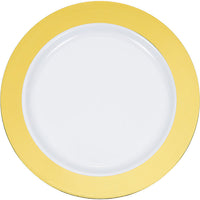120 pc Bulk Gold Rim Plastic Banquet Plates